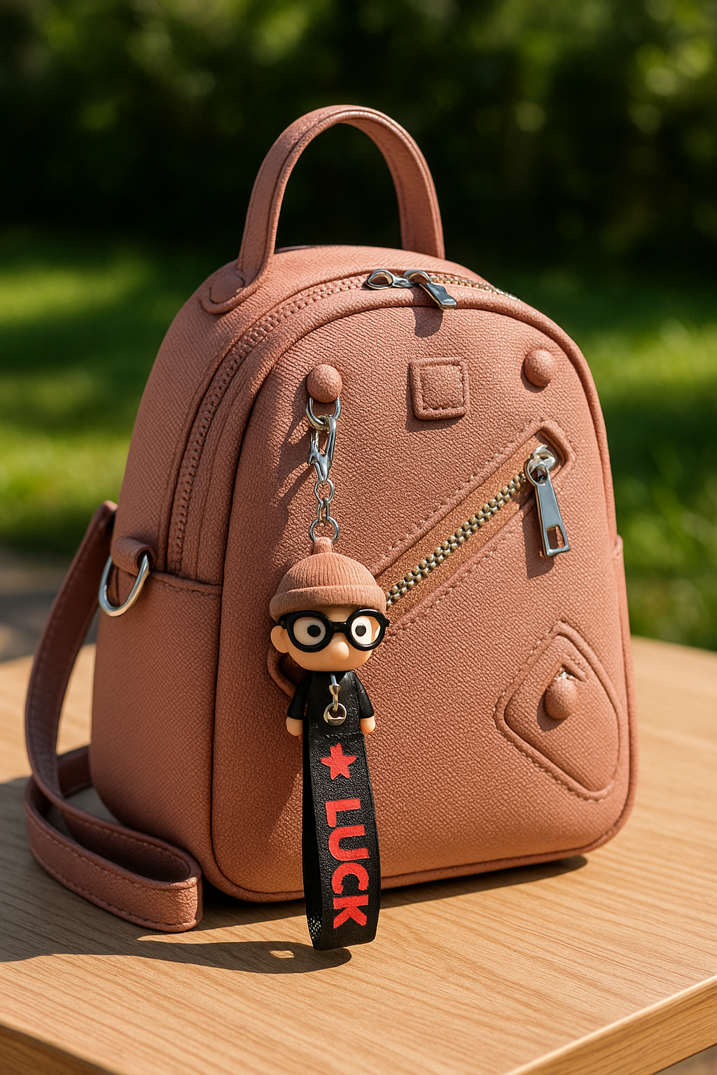 Compact Double-Zip Mini Backpack
