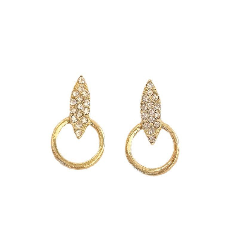 Diamond Circle Design High-Grade Earrings