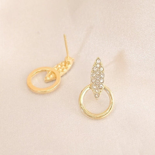 Diamond Circle Design High-Grade Earrings