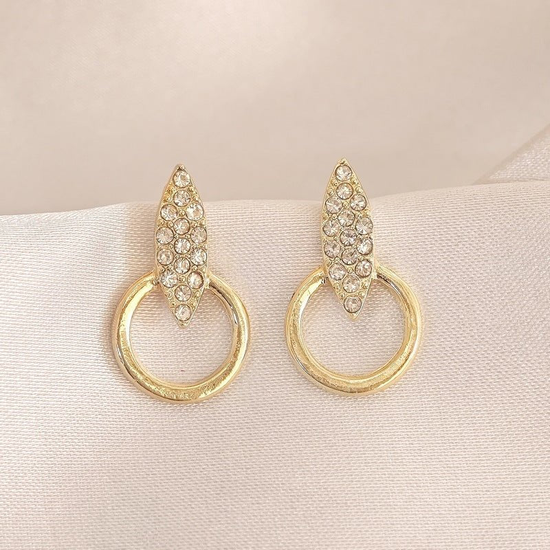 Diamond Circle Design High-Grade Earrings