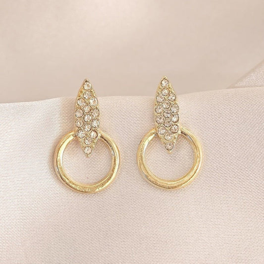 Diamond Circle Design High-Grade Earrings