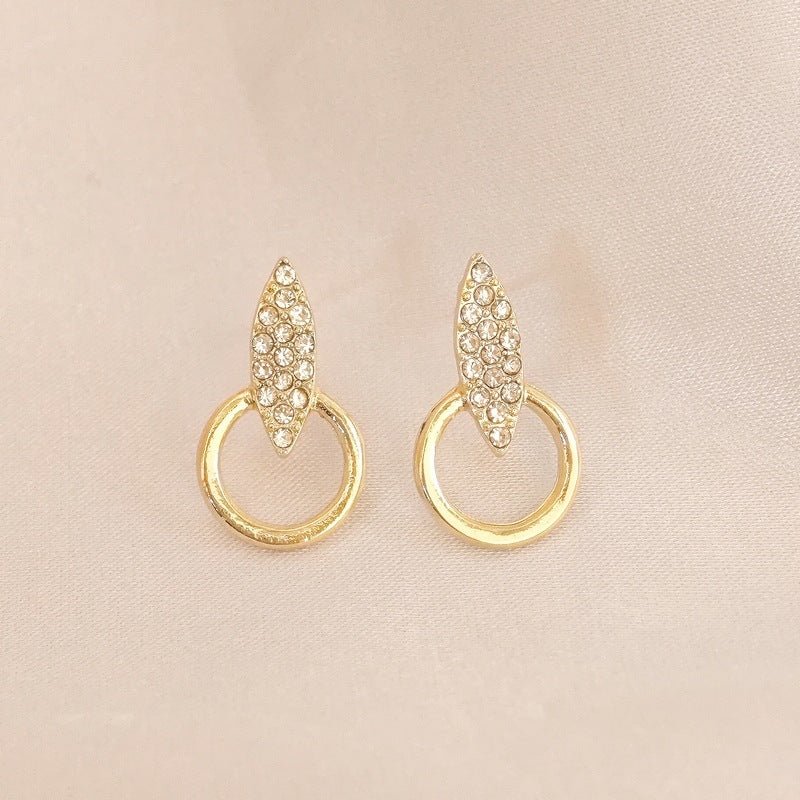 Diamond Circle Design High-Grade Earrings