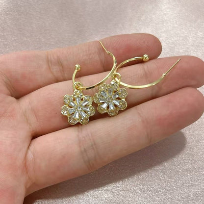 Flower Short Earrings Sweet Fashion